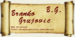 Branko Grujović vizit kartica
